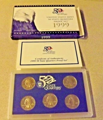 1999 US Mint  50 State Quarters  Proof Set      ( First Year of Series ) - Image 1 of 3