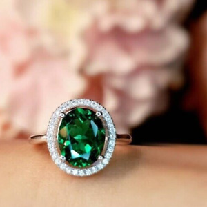 Emerald Engagement Ring 3 carat 8*10 mm Muzo Green Emerald with Micro Pavé Halo,