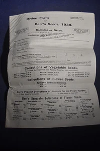 1939 Order Form for Barrs Seeds - Picture 1 of 8