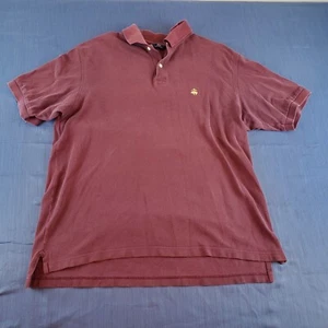 Brooks Brothers 346 Mens Polo Sz XL Burgundy Red Short Sleeve Pullover LOGO - Picture 1 of 3