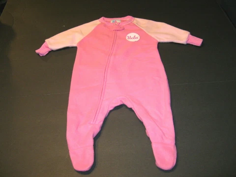UCLA Bruins Fleece Sleeper Zip Up Footed Pink Pajamas New! Baby Girls 3-6 Months Cover