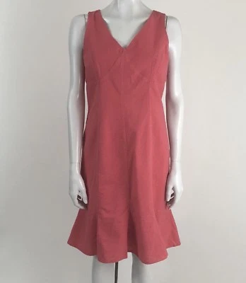 Vestido Saint Tropez West Talla 8 Coral Texturizado Sin Mangas Acampanado Parte Inferior  Foto 1 de 4