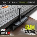 Composite Decking Clips 6MM Hidden Fixings Plastic T WPC Deck & BLACK Screws