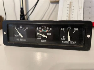 Vintage Trio Guage Set Oil Press, Volts & Water Temp Untested - Picture 1 of 2