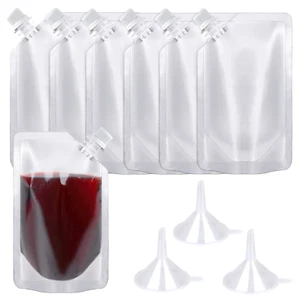 24 Pcs Plastic Flasks, 8 Oz Concealable and Reusable Drink Pouches, Leak-Proof F - Picture 1 of 12