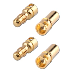 2 Paar 3,5mm 3.5mm Goldstecker 4 Stecker + Buchse 80A ESC Motorregler Motoren RC - Bild 1 von 9