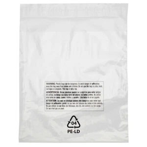 100 sacchetti richiudibili 10 x 15 plastica poli trasparente soffocamento avvertimento camicia abbigliamento - Foto 1 di 3