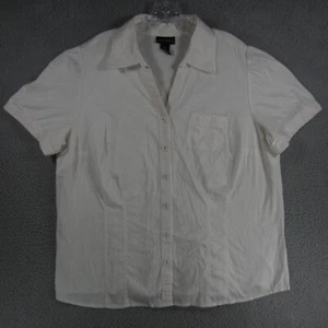 Lane Bryant Womens Light Pink Short Sleeve Button Up Casual Shirt 18/20 - Picture 1 of 9