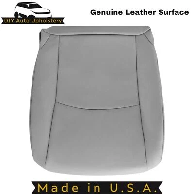 2004-2013 For Toyota Highlander Genuine Leather Driver Bottom Seat Cover Gray - Image 1 of 4