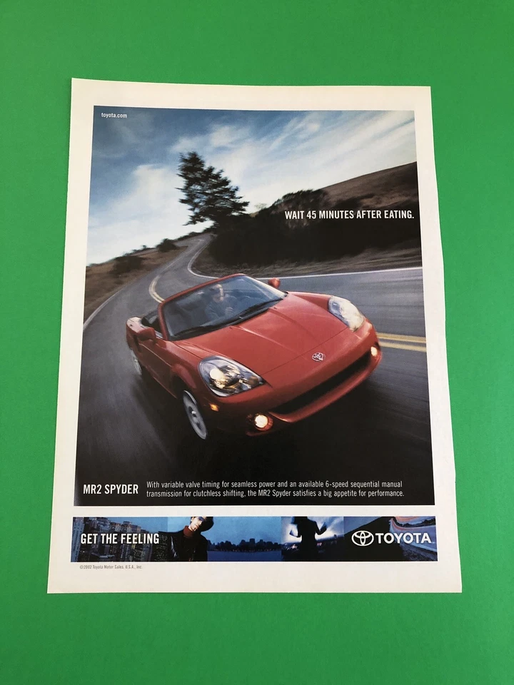 2002 2003 TOYOTA MR2 SPYDER VINTAGE ORIGINAL PRINT AD ADVERTISEMENT - Image 1 of 1
