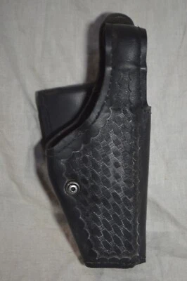 Safariland Model 200-83 Right Hand Woven Leather Glock Duty Holster Black - Image 1 of 4