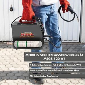 Mobiles Mauk Schutzgasschweißgerät MSGS 120 mit integrierter Argon-Gasflasche - Bild 1 von 7