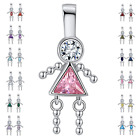 Baby Birthstone Pendant Charm by Ginger Lyne Girl or Boy Cubic Zirconia Sterl...