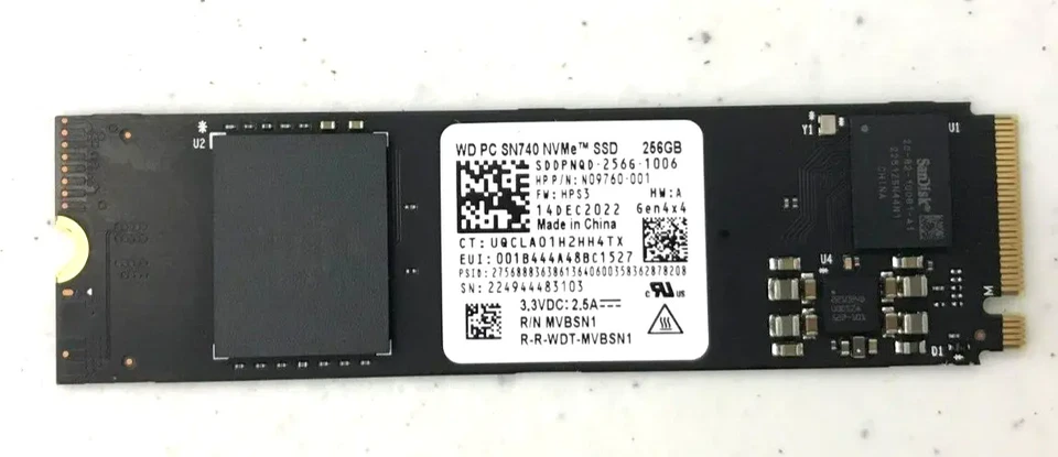 Western Digital SN740 256GB M.2 2280 PCIe 4.0 NVMe SSD Gen4x4 SDDPNQD-256G WD - Image 1 of 1