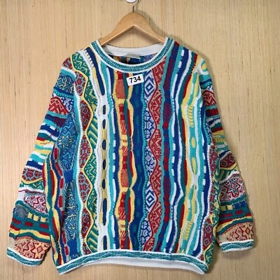 Suéter Vintage Coogi Adulto Talla Grande Multicolor Manga Larga Hombre Pullover 90 Foto 1 de 4