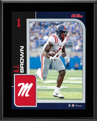 A.J. Brown Ole Miss Rebels 10.5" x 13" Sublimated Player Plaque Cover