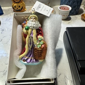 CHRISTOPHER RADKO ORNAMENT LONGABERGER SANTA FATHER CHRISTMAS 99-LON-01  ( NIB ) - Picture 1 of 5