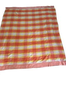 Manta reversible retro vintage a cuadros naranja amarillo años 70 78x66" VER - Imagen 1 de 5