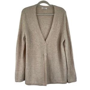 Classic M&S Knit Cardigan Oatmeal Alpaca Blend UK 16 (US 12) - Picture 1 of 11