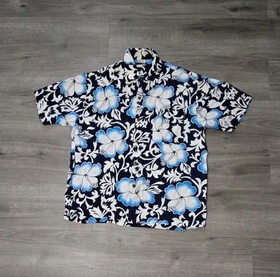 Bali Casuals Men's Blue Hawaiian Shirt Floral Tropical Aloha Size Large - Image 1 of 4