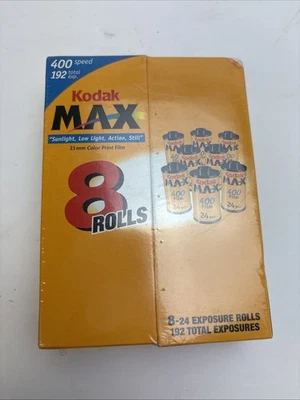 Kodak Max 8 Rolls 35MM 400 COLOR Print Film NEW Sealed EXP. 4/04 - Image 1 of 4
