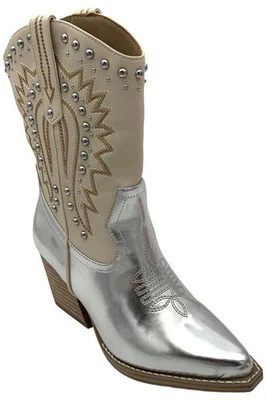 Botas de Vaquero Dolce Vita Para Mujer Aledo Puntada en Contraste Tachonadas Plateadas Foto 1 de 3