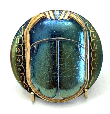 IMPRESIONANTE Y ESCASO Botón ESCARABAJO ESCARABAJO de Vidrio - 1-1/16" (C14) Foto 1 de 4