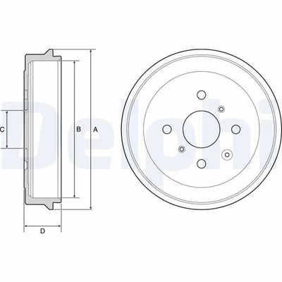 2x DELPHI Bremstrommel Trommeln Trommelbremse Hinten BF506 - Bild 1 von 2
