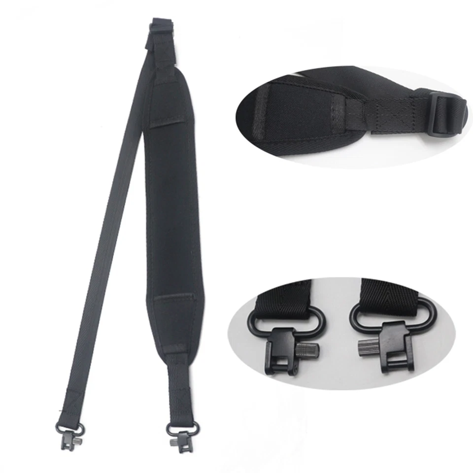 Two Point Rifle Gun Sling with Swivels Neoprene Padded Adjustable Shoulder Strap - Image 1 of 4