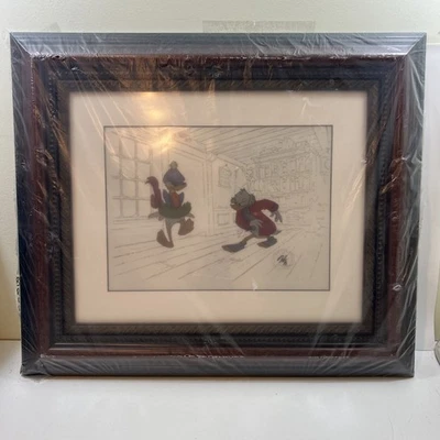 Cuento de Navidad Mickey pintado a mano cel firmado Scrooge McDuck y Fred Foto 1 de 4