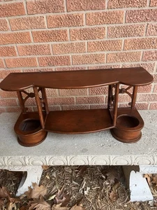 Rare Antique Exquisite Solid Wood Hanging Shelf W/ Planter Plate Rack Mahogany? - Picture 1 of 9