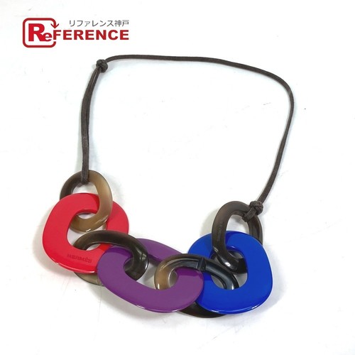 HERMÈS Hermes Accessori Caramba Collana Multicolore Corno di Bufalo Donna Rosso