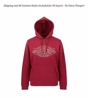 SUPERDRY Lo-Fi Exterior Relajado Capucha Hombres Sudadera con Capucha M Rojo Desteñido Canguro Pullover Foto 1 de 4