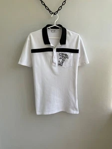 Versace Collection Polo Shirt Medusa Logo White Mens Size L Luxury Vintage Tee - Picture 1 of 24