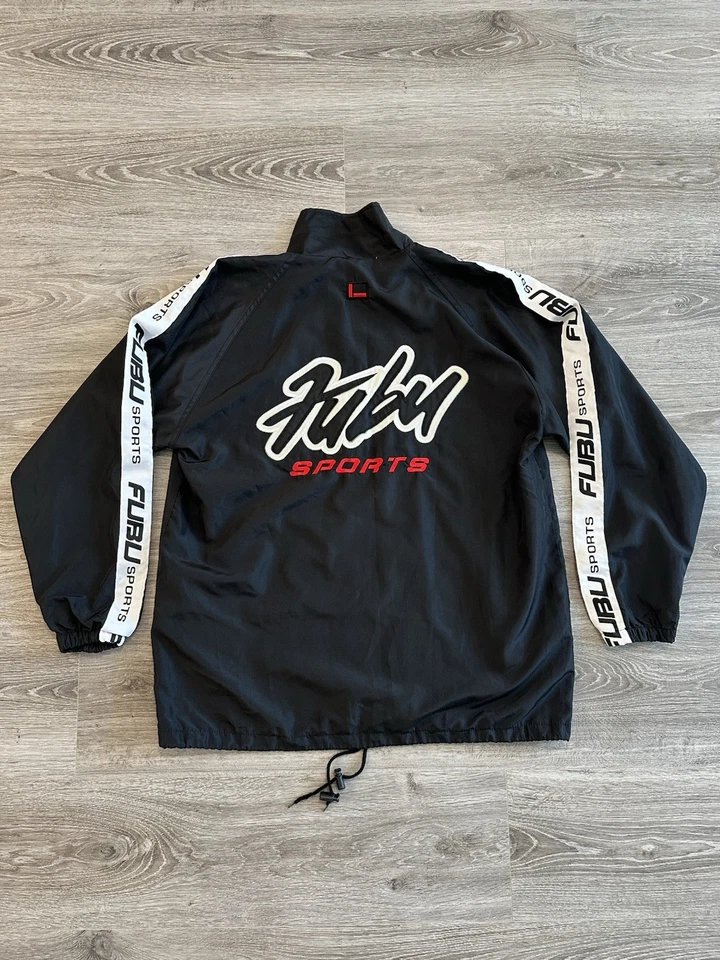Chaqueta cortavientos vintage Y2K FUBU cremallera para hombre grande años 2000’s Foto 1 de 4