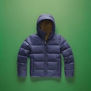 Chaqueta de plumón The North Face para niños Moondoggy 2.0 con capucha talla L 14/16 azul - Imagen 1 de 1