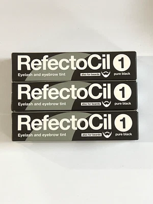 RefectoCil Eyelash and Eyebrow Tint Pure Black No.1 - 15 ml (3 Pack) - Image 1 of 2