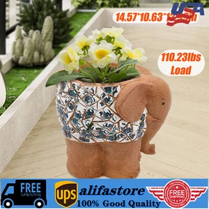Animal Plant Pot Cute Elephant Shape Planter With Drainage Hole Flower Pot US - Picture 1 of 18