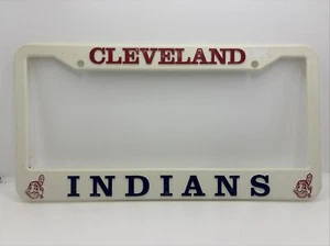 Vintage 1990’s Cleveland Indians Raised Letter Plastic License Plate Frame Wahoo - Picture 1 of 6