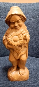 Holzfigur Blumenmann Handgeschnitzt  - Bild 1 von 4