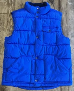 GAP KIDS size 14-16 XXL Boys Blue Puffer Vest with Snap Buttons EUC - Picture 1 of 7