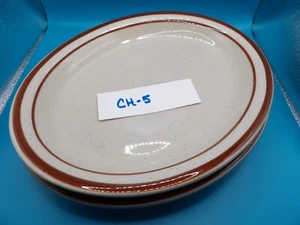 Set of 2 Vintage Restaurant Ware Rego Brown Speckle Small Platters CH-5 - Picture 1 of 4