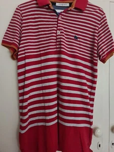 JASPER CONRAN UK BOYS SIZE 11 - 12 YEARS RED & GREY STRIPED COLLARED TSHIRT TOP  - Picture 1 of 8