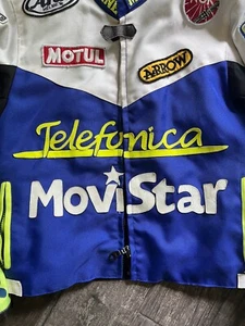 Vintage Vintage Miline Telefonica Movistar Racing Motorradjacke Größe 50 *PADS ENTHALTEN - Bild 1 von 5