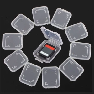 10Pcs Transparent Standard S d Sdhc Sdxc Memory Card Case Holder Box Storag2025 - Picture 1 of 9
