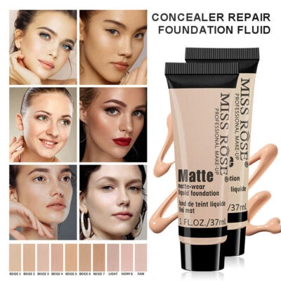Miss Rose Matte Face Liquid Foundation Cream Concealer Nutritious Waterproof~ - Image 1 of 4