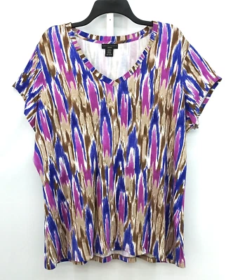 Blusa Pulôver Apostrophe Feminina Plus Size 20/22W Roxa Manga Curta - Imagem 1 de 4