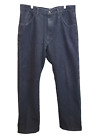 Wrangler Black Denim Jeans Straight Leg 36X29 Dark Wash Cotton Polyester Pants