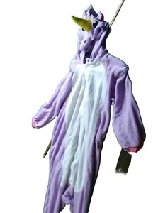 Adult  Unicorn Costume 1- Piece Halloween or PJ's Small Cosplay Costume Onesee - Picture 1 of 5