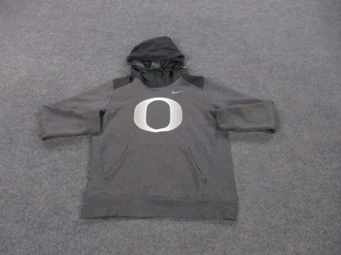 Oregon Ducks Hoodie Adult L Gray Nike Sweatshirt Logo Football Casual Mens Cover